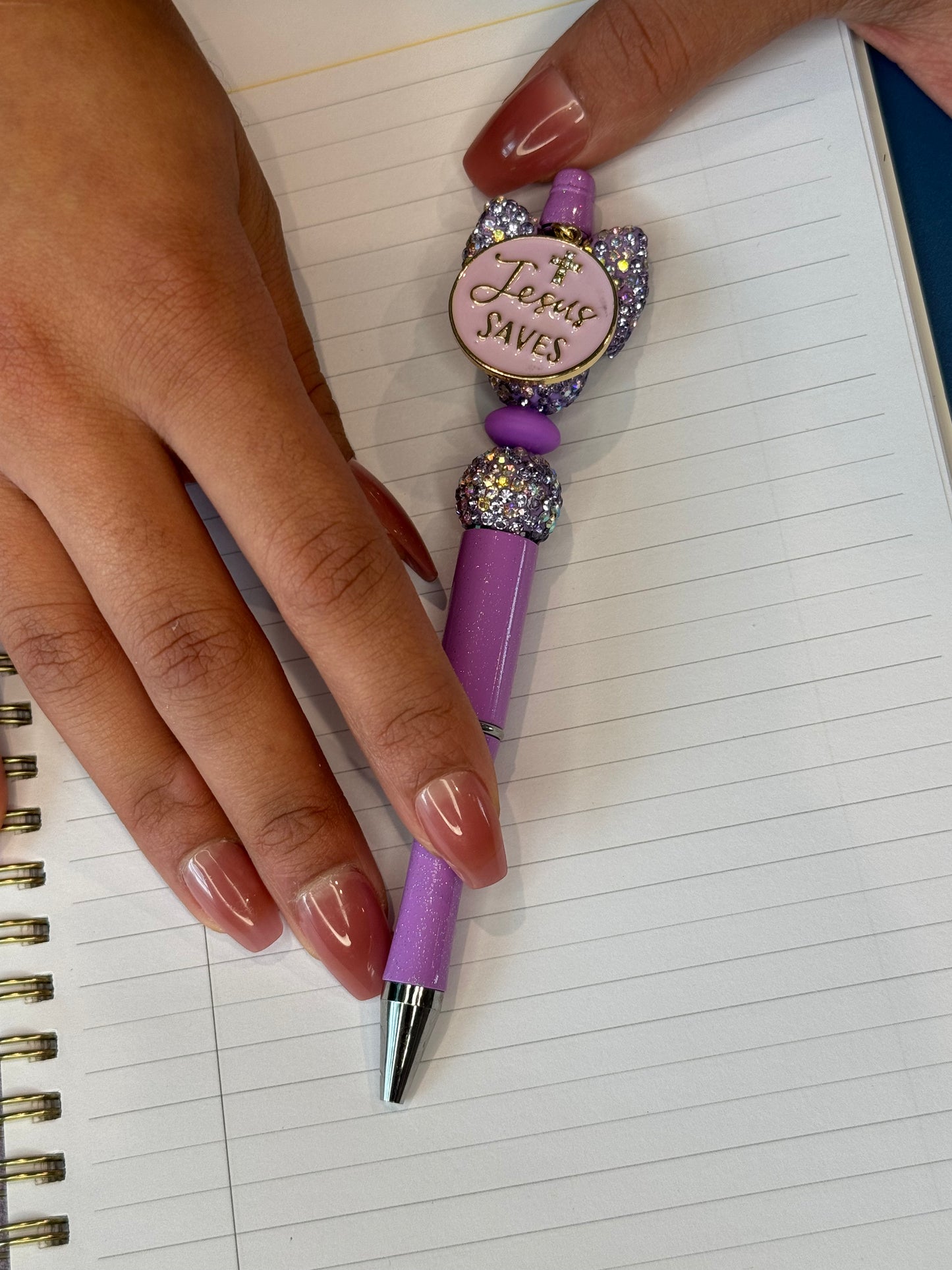 Purple Jesus Saves Charm Pen